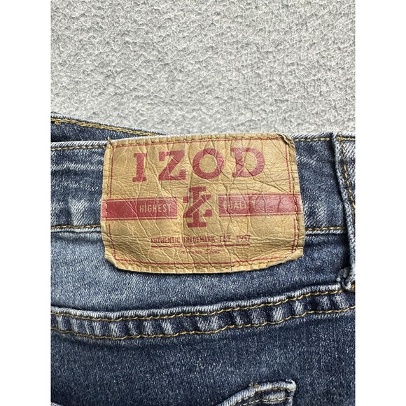 Izod Jeans Mens 36x32 Blue Straight Fit Denim Classic Button Fly Vintage Style - Picture 7 of 14